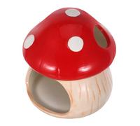 FONDOTIN Ceramic Aquarium Mushroom House Hideout for Betta Fish Shrimp Goldfish Small Red Habitat Hut with Multiple Entrances Water-resistant Breeding Cave Decorative Fish Tank Landscape