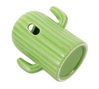 FONDOTIN Ceramic Hamster Water Bottle Stand Stylish Cactus Shaped Pet Supply Accessory for Small Animals Chinchilla Accessory Lovely Waterer Holder for Easy Hydration