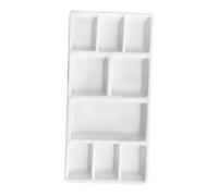 FONDOTIN Ceramic Paint Pallet Rectangular Pigment Tray Porcelain Palette with Multiple Wells for Oil Watercolor Gouache Painting Artists Students White