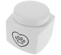 FONDOTIN Ceramic Pet Urn for Ashes 500ml White Porcelain Memorial Box with Heart Paw Print for Cats and Dogs Pet Funeral Keepsake Container