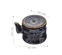 FONDOTIN Ceramic Water Dropper Porcelain Water Pot for Calligraphy and Brush Painting Traditional Ink Dish Plate for Chinese Art Blue Kiln Glaze for School and Office Use