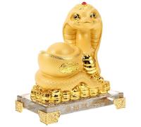 FONDOTIN Chinese Year Feng Shui Snake Statue Resin Figurine for Home Office Decor Lucky Zodiac Snake Ornament for Business Parties and Year Celebration