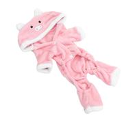 FONDOTIN Christmas Halloween Pig Dog Hoodie Warm Coral Fleece Pet Costume for Small Puppies and Cats Festive Holiday Outfit with Hood for Easy Dressing and Cozy Autumn Winter Wear