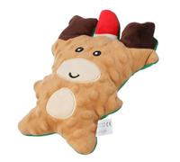 FONDOTIN Christmas Plush Gingerbread Man Dog Squeaky Chew for Puppies Small Dogs Gentle Teeth Interactive Holiday Stuffed Animal Teething Entertainment