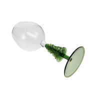 FONDOTIN Christmas Tree Stemmed Wine Glasses with Creative Green Spiral Design Festive Holiday Drinkware for Red Wine Cocktails and Winter Party Celebrations
