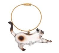 FONDOTIN Clear Cat Whisker Keepsake Keychain with Transparent Pet Hair Storage Capsule Stylish Kitten Organizer for Pet Whisker Memory and Hair Clip Holder Versatile Cute Cat Keyring