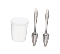 FONDOTIN Cockatiel Spoon Metal Feeding for Birds Peony Feeder Spoons with Measuring Cup Bird Feeding Supplies for Small and Medium Pets