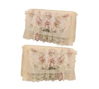 FONDOTIN Colorful Cloth Microwave Oven Cover for Home Dustproof Protective Cover with Lace and Mesh Decorative Splash and Splatter Kitchen Appliance Protector