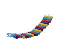 FONDOTIN Colorful Wooden PET Ladder for Hamsters and Parrots 6x30cm Climbing Bridge Toy Natural Wood Rainbow Design for Small Animals Exercise