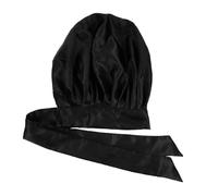 FONDOTIN Comfortable Jumbo Satin Sleep Bonnet with Tie Band Wear-resistant Sleep Hat for Women Suitable for Thin Thick Short Long Hair