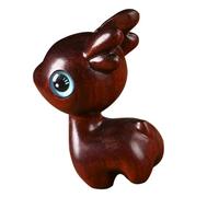 FONDOTIN Compact Wooden Deer Ornament Smooth Polished Elk Figurine Unique Home Desktop Decoration Lightweight Wood Craft for Festival and Living Display