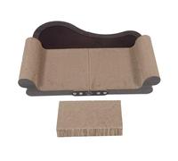 FONDOTIN Corrugated Paper Cat Scratching Couch with Pillow Armrest for Indoor Cats Wear-resistant Scratch Pad Protecting Furniture Lovely Pet Scratcher Lounge Encouraging Healthy Clawing