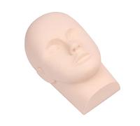 FONDOTIN Cosmetology Makeup Mannequin Head Model for Eyelash Extension Practice with Skin Tone Silicone, Training Practice Head for Lash Artists and Beginners in Eyelash Application