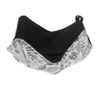 FONDOTIN Cotton Microwave Bowl Holder Insulation Pad with Printed Check Pattern, Heat-Resistant Kitchen Gadget for Hot Soup Bowls and Bread Plates, Black Thermal Pot Holder for Microwave