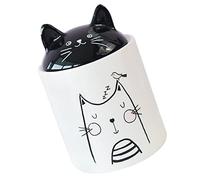 FONDOTIN Creative Cat-shaped Ceramic Sealing Canister with Lid Multi-use Spice Holder and Seasoning Container for Kitchen Storage Cute Cat Ear Design for Snacks Sugar and Candy Organization