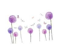 FONDOTIN Creative Dandelion Wall Sticker Removable Indoor DIY Decals for Bedroom Nursery Decor Easy Application and Removal with Purple Floral Designs