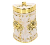 FONDOTIN Creative European Style Toothpick Holder Box with Embossed Rose and Chrysanthemum Decorative Toothpick Container for Home Restaurant Bar Wedding Office Use