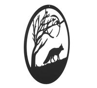 FONDOTIN Creative Metal Fox Wall Ornament Iron Craft Animal Decor for Home Garden Restaurant Compact Hanging Wall Art Stylish and Decorative Accent