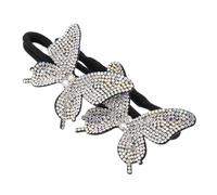 FONDOTIN Crystal Rhinestone Butterflies Hair Bun Shaper Maker Lightweight Hair Styling Tool for Women for Daily Use and Travel