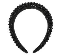 FONDOTIN Crystal Rhinestone Hairband Headband Black Beaded Handmade Women’s Hair Accessory Party Headpiece Elegant Hairband for Women and Girls
