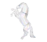 FONDOTIN Crystal Running Horse Figurine Standing Zodia Animal Statue for Office Desk Decor Inspirational Transparent Home Tabletop Ornament Positive Energy Study and Living Room