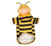 FONDOTIN Cute Bee-themed Pet Hoodie for Dogs and Cats Warm Fleece Costume for Winter and Comfortable Cold Weather Apparel for Halloween and Cozy Outdoor Adventures