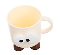 FONDOTIN Cute Big Eye Doll Cartoon Boy Girl's Mouthwash Cup Handle Plastic Toothbrush Holder Cup for Bathroom for Boys and Girls Brushing Routine