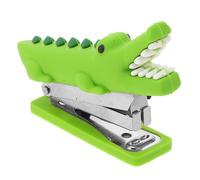 FONDOTIN Cute Mini Handheld Stapler for Students and Office Smooth Operation Non-Slip Desk Stapler with Design Portable Cartoon Crocodile Stationery for School and Home Use
