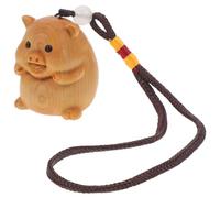 FONDOTIN Cute Pig Keychain Pendant for Phone Adorable Wooden Carved Decoration for DIY Crafts and Presents Mini Pig Natural Hue Loop for Hanging