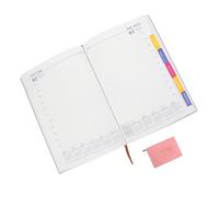 FONDOTIN Daily Planner Notebook Portable Month Schedule Writing Book for Work and Creativity Pink Yearly Organizer for Goal Setting and Daily Notes for Office School Home Use