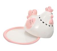 FONDOTIN Decorative Butter Keeper Container with Chicken Lid Reusable Butter Storage Dish for Home Kitchen 1pcs Easter Tableware