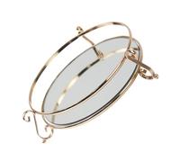 FONDOTIN Decorative Gold Mirror Tray Cosmetic Storage Organizer for Home Vanity Desktop Makeup Holder Bathroom Accessories