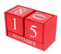 FONDOTIN Decorative Wooden Desk Calendar Perpetual Adjustable Date Blocks Table Calendar for Living Room and Office Accessory