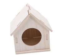 FONDOTIN Delicate Wooden Hamster Hideout House Natural Small Pet Shelter for Hamsters Squirrels Rats Guinea Pigs Multipurpose Cozy Hideaway for Small Animals