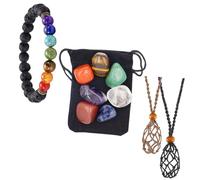 FONDOTIN DIY Necklace Stone Holder with Irregular Natural Gemstone Beads for Jewelry Making Cord Pendant Net Bag for Crafting Bracelets and Custom Accessories for Handmade and Special