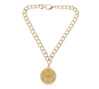 FONDOTIN Dog Cat Necklace Longevity Lock Pendant Metal Pet Jewelry for Chinese Year Holiday Accessory for Dogs Cats and Puppies