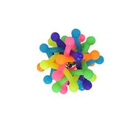 FONDOTIN Dog Chewing Toys 2 Pack Soft Rainbow Balls Pet Molar Toys Educational Cleaning Playthings