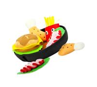 FONDOTIN Dog Diversion Hamburger Shape Pet Chew with Squeaky Sound for Boredom Relief and Intelligence Training Interactive Bite Plaything to Reduce Destructive Behavior