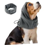 FONDOTIN Dog Snood Adjustable Ear Warmer for Dogs Soft Fabric Large Size Deep Grey Winter Pet Ear Protection for Noise Reduction and Warmth