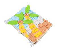 FONDOTIN Dog Snuffle Mat with Suction Cups Coconut Tree Pattern Interactive Slow Feeder for Dogs Indoor Outdoor Foraging Training Mental Enrichment and Natural Sniffing Feeding Carpet