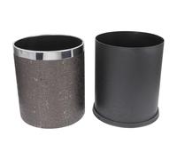FONDOTIN Double Layer Trash Bin Plastic Wastebasket Round Garbage Can Waste Paper Basket for Any Room of the House