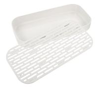 FONDOTIN Double-layer White Pp Draining Tray for Kitchen and Bathroom with Drying Cups and Plates Function, Food Storage, Small Size Convenient Detachable Design for Sink Or Counter Use