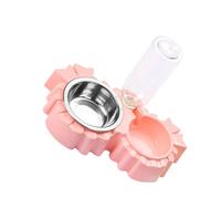 FONDOTIN Double Pet Bowls Water and Food Feeder with Detachable Stainless Steel Bowls Spill Automatic Water Dispenser for Cats Dogs Kittens and Puppies Safe Healthy Feeding Station