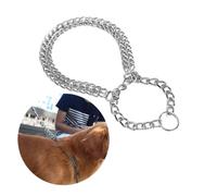 FONDOTIN Double Row Chain Dog Chrome Plated for Dog Training Show for Pet Walking in Park
