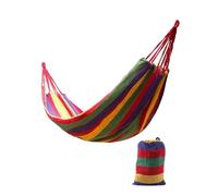FONDOTIN Double Thickened Canvas Hanging Sleeping Bed with Two Bind Ropes and Carry Bag Outdoor Fashion Hammock for Camping Patio Backyard Relaxation Red
