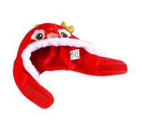 FONDOTIN Dragon Head Pet Hat for Year Parties Plush Cosplay Headgear Adorable Costume for Dogs and Cats Bring Luck and Comfort to Your Furry Friends