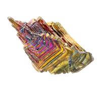 FONDOTIN Electroplated Bismuth Crystal Specimen Mineral Stone Ornament for Desktop Decoration and Collection Unique Rainbow Metallic Crystal for Home Office and Living Space Enhancing