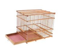 FONDOTIN Elegant Bamboo Birdcage for Small Birds Lightweight and Portable Cage Unique Pattern Budgie Cage Stand