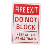 FONDOTIN Emergency Fire Exit Sign Clear Visible Warning Label Safety Compliance for Walls Do Not Block Fire Exit Keep Pathway Open Warning Sign for Business Hotel