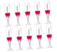 FONDOTIN Empty Lip Gloss Bottles Mini Wine Glass Style 10pcs Small Diy Lipstick Tubes Refillable Cosmetic Packaging for Makeup Artists and Personal Use